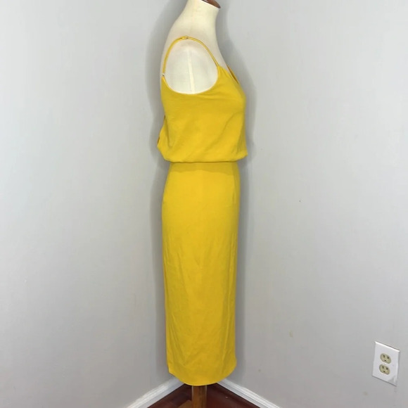 DRESS THE POPULATION Alondra Blouson Sheath Dress in Marigold Size X-Small‎ - Picture 7 of 12